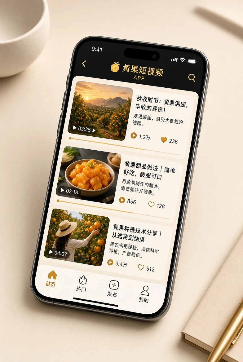 黄果短视频APP界面视觉